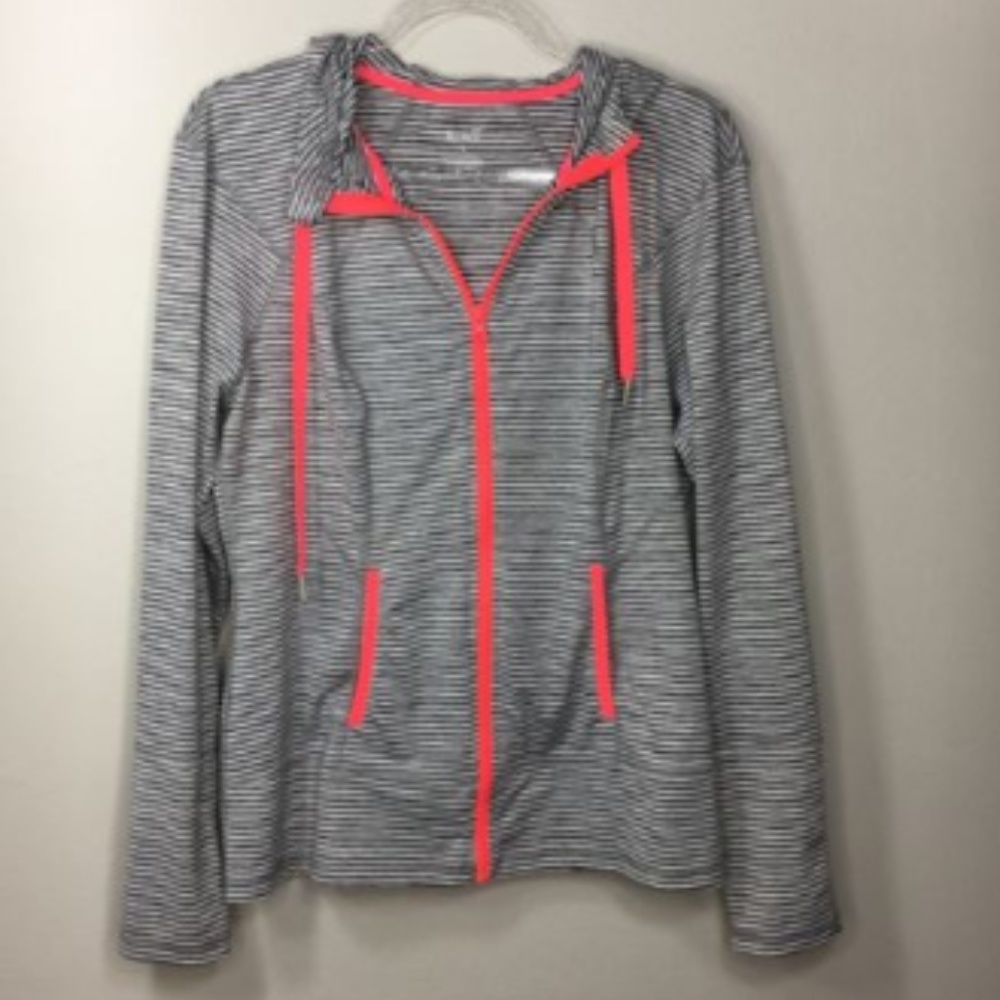 Lukka Athletic Jacket Size L Full Zip Grey White